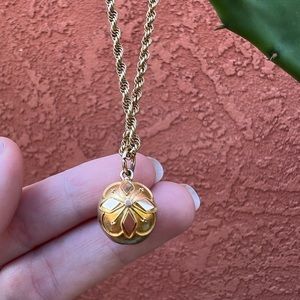 Authentic Vintage antique globe orb ball pendant opening locket & 1/20 gf Chain.